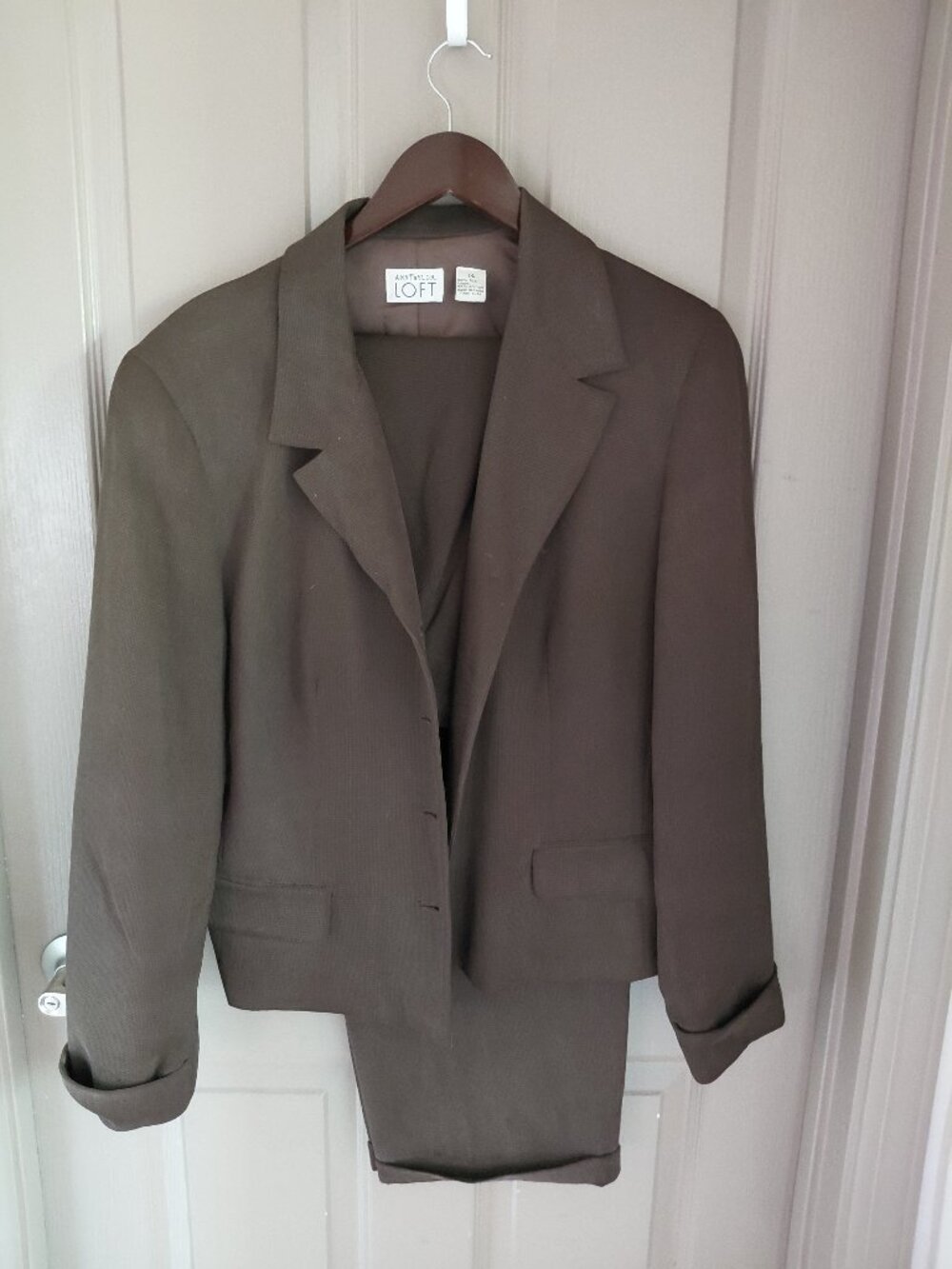 Ann Taylor LOFT Brown Silk Pant Suit